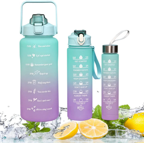 Teal & Purple Ombre Water Bottle Set (3-Pack)